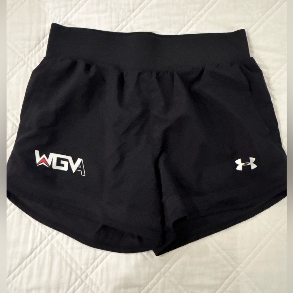Under armour. Women’s small, black athletic shorts.
